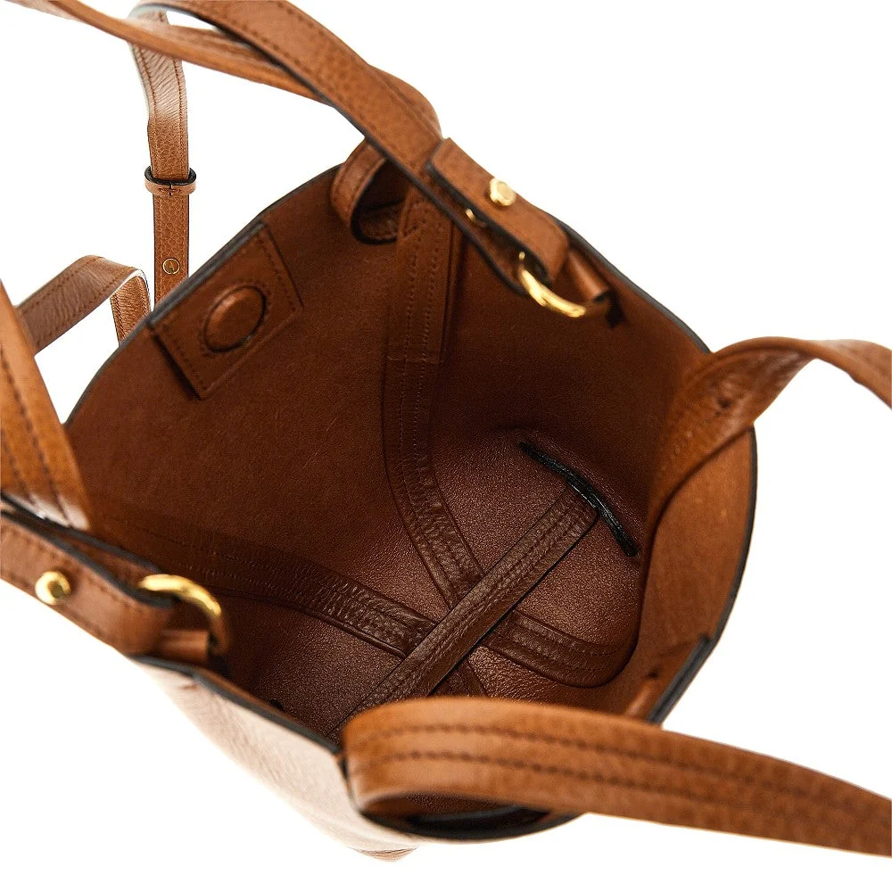 grained leather small spin bag