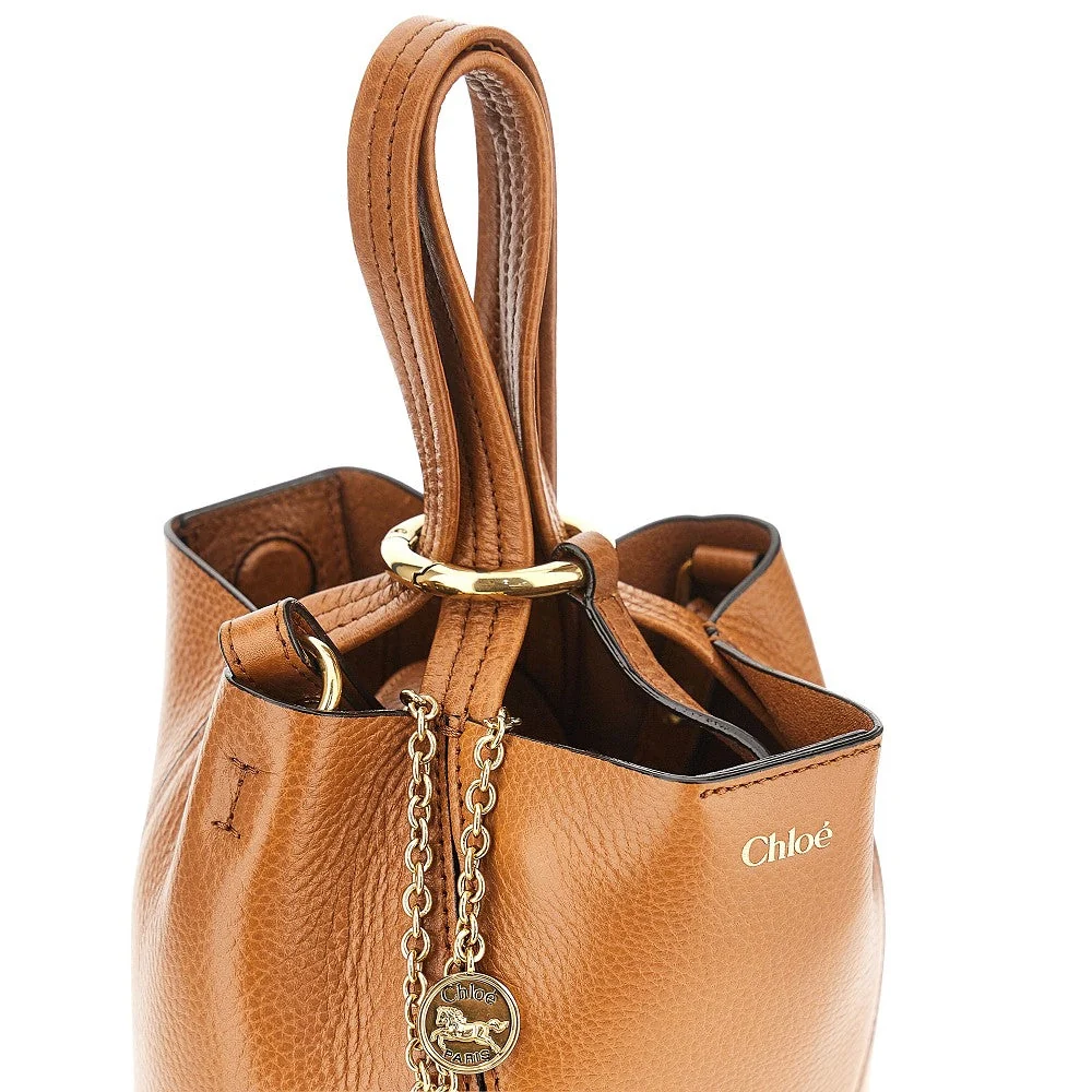 grained leather small spin bag