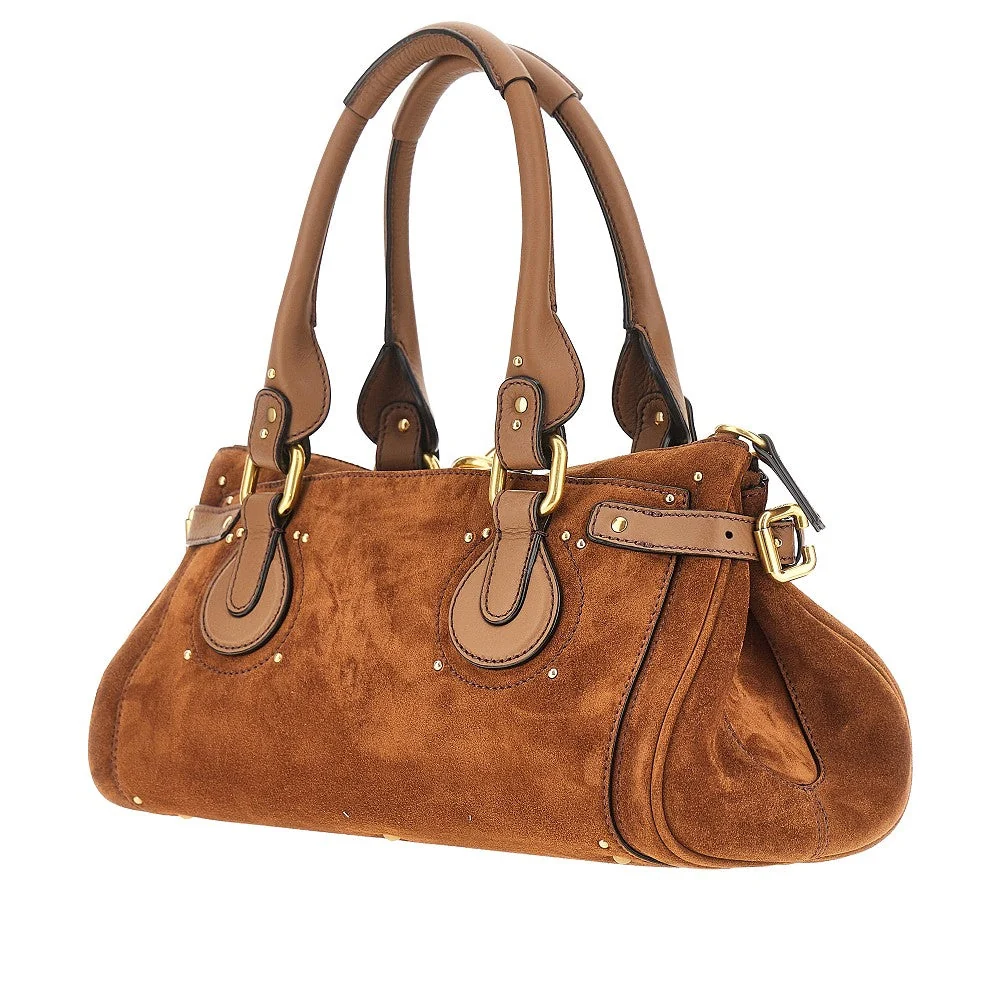suede leather paddington bag