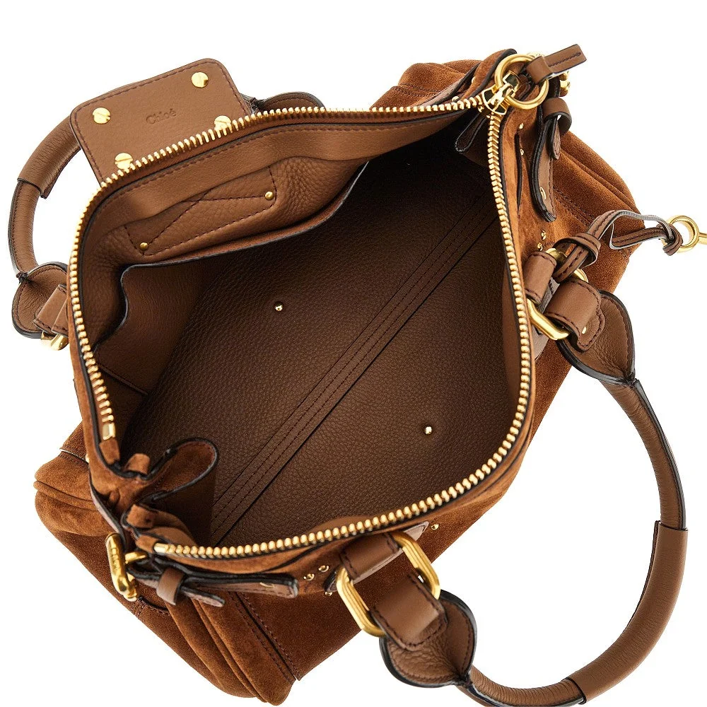 suede leather paddington bag