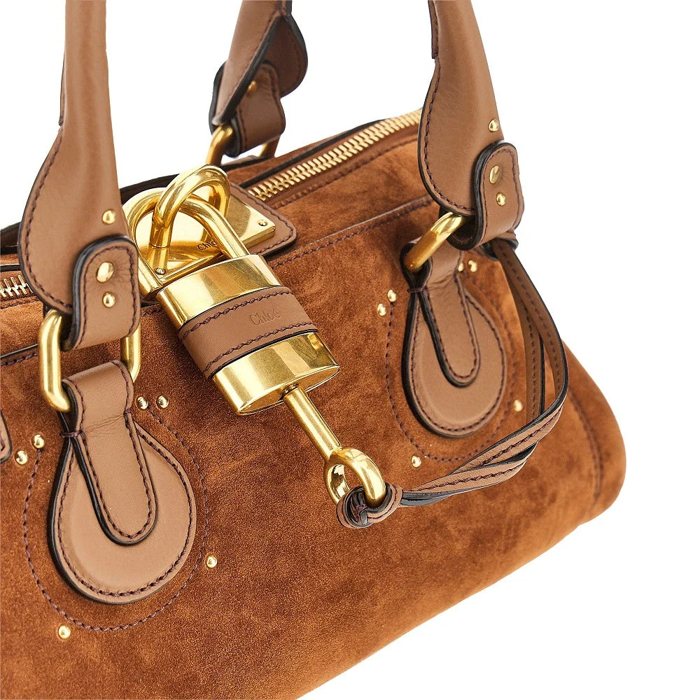 suede leather paddington bag