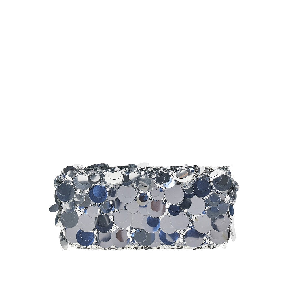 RABANNE OS sequinned sparkle baguette bag
