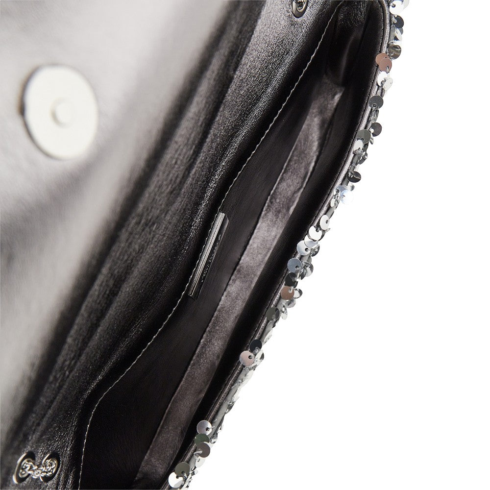 sequinned sparkle baguette bag