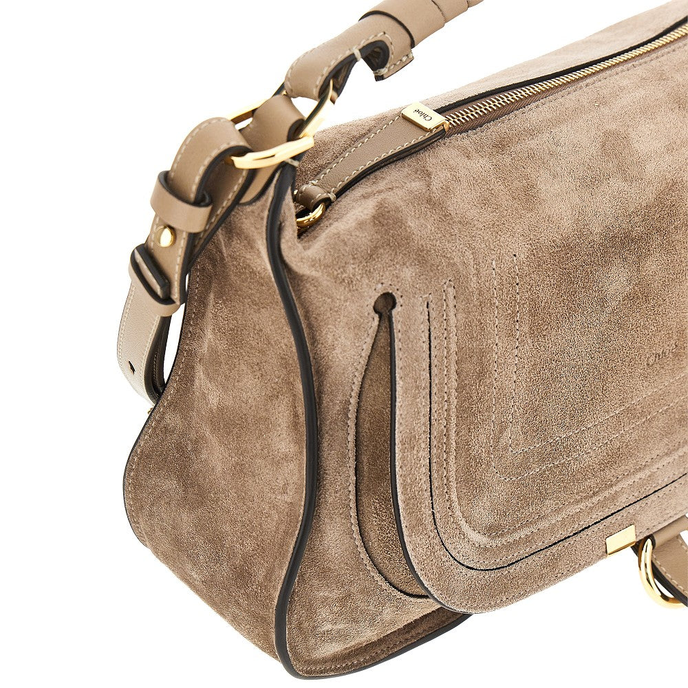 suede leather small marcieì shoulder bag