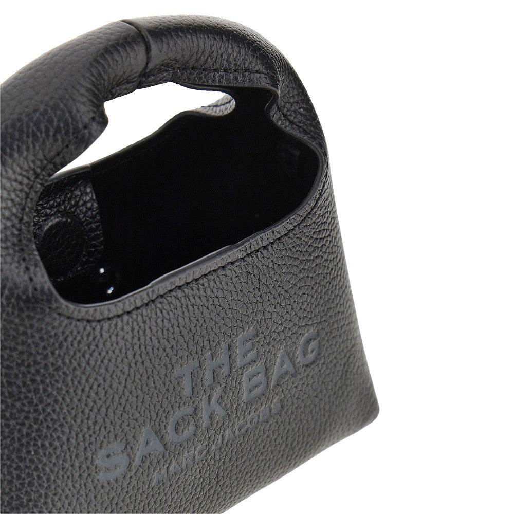 grained leather micro the sack bag