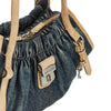 denim and suede cristina shoulder bag