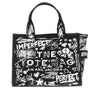 the punk scribble small canvas tote bag