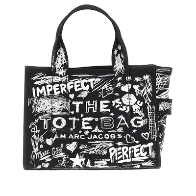 the punk scribble small canvas tote bag