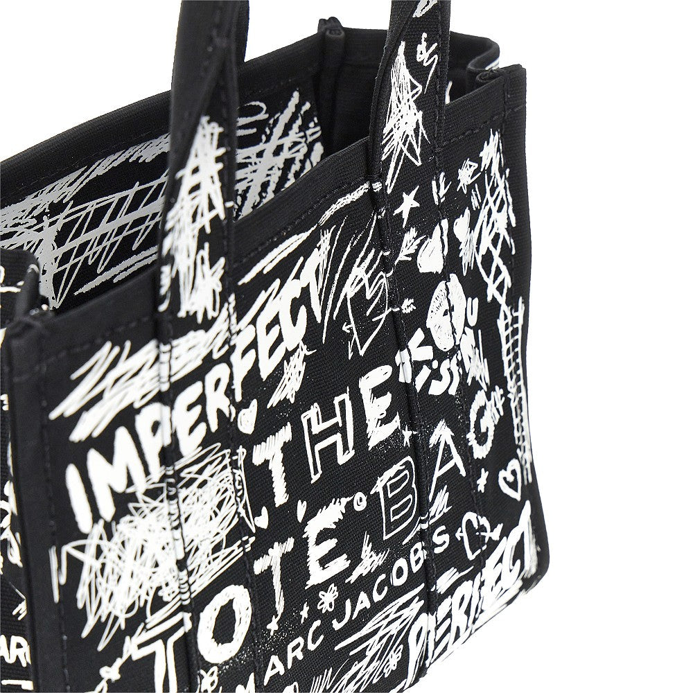 the punk scribble small canvas tote bag