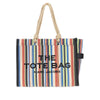 striped mesh large tote bag
