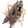 striped mesh large tote bag