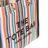 striped mesh large tote bag