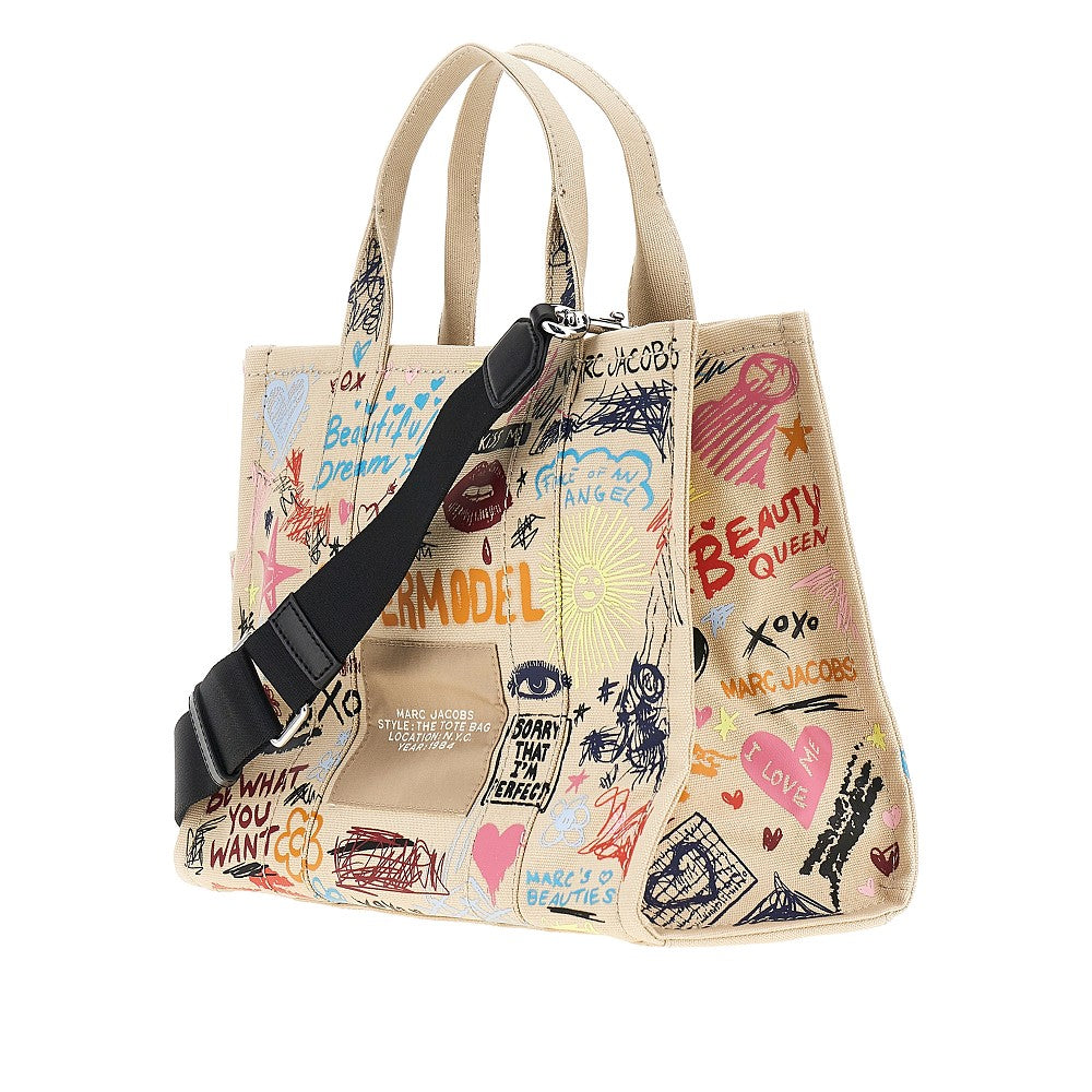 MARC JACOBS OS the punk scribble medium canvas tote bag