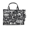 the punk scribble medium canvas tote bag