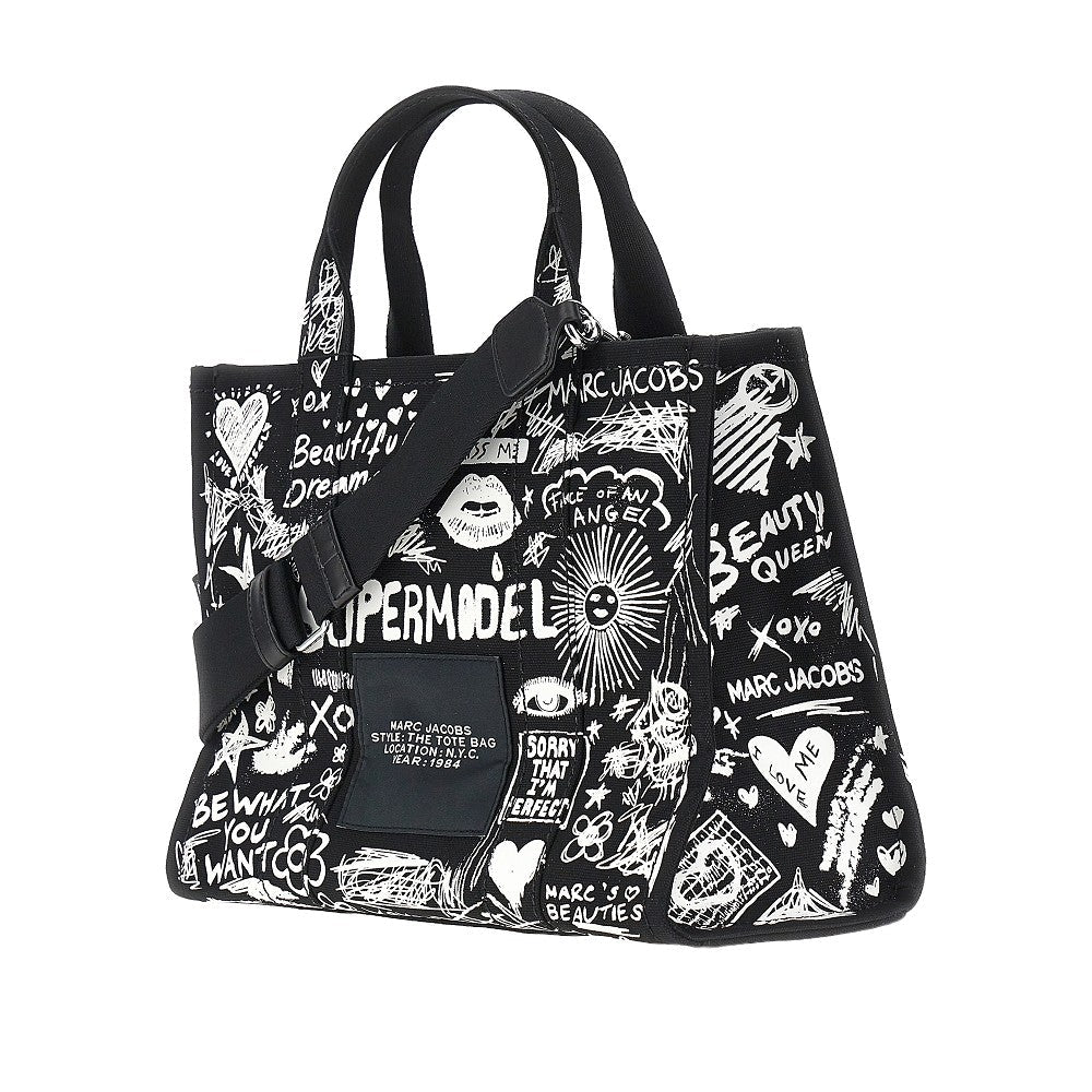 MARC JACOBS OS the punk scribble medium canvas tote bag
