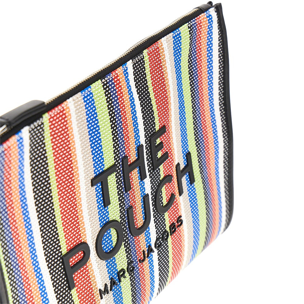 striped mesh pouch
