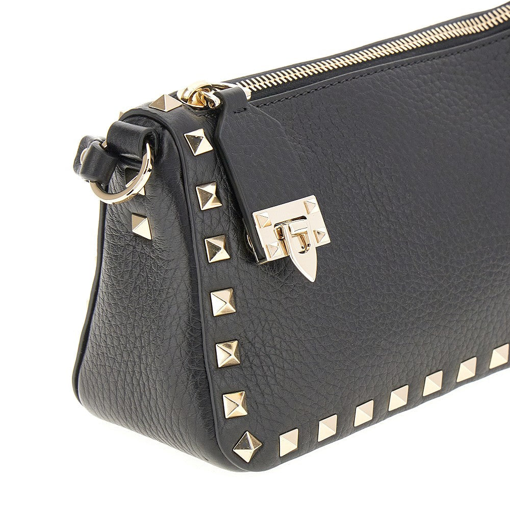 grained leather rockstud small bag