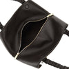 leather hand bag with logo