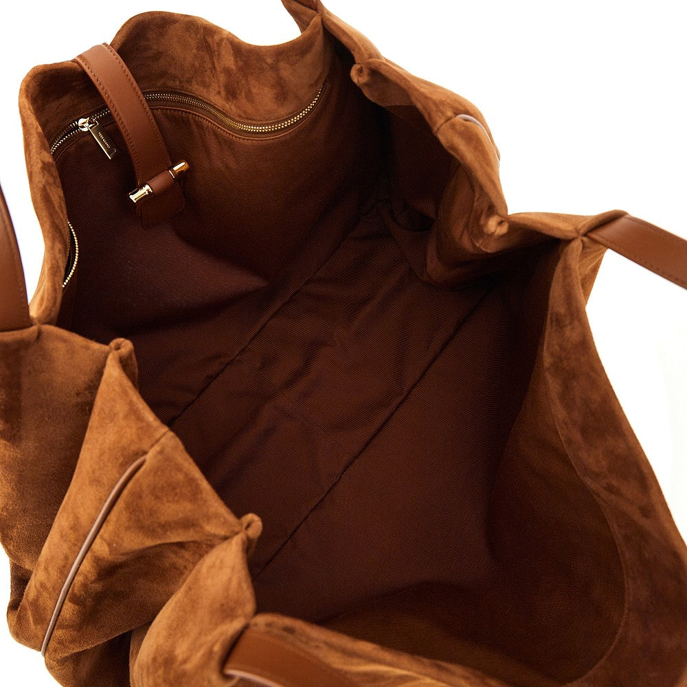 suede leather large ferragamo mia tote bag