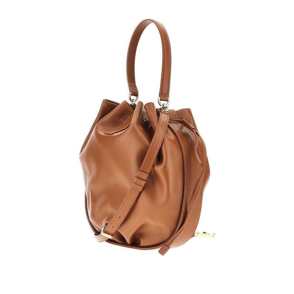 hug leather bucket bag