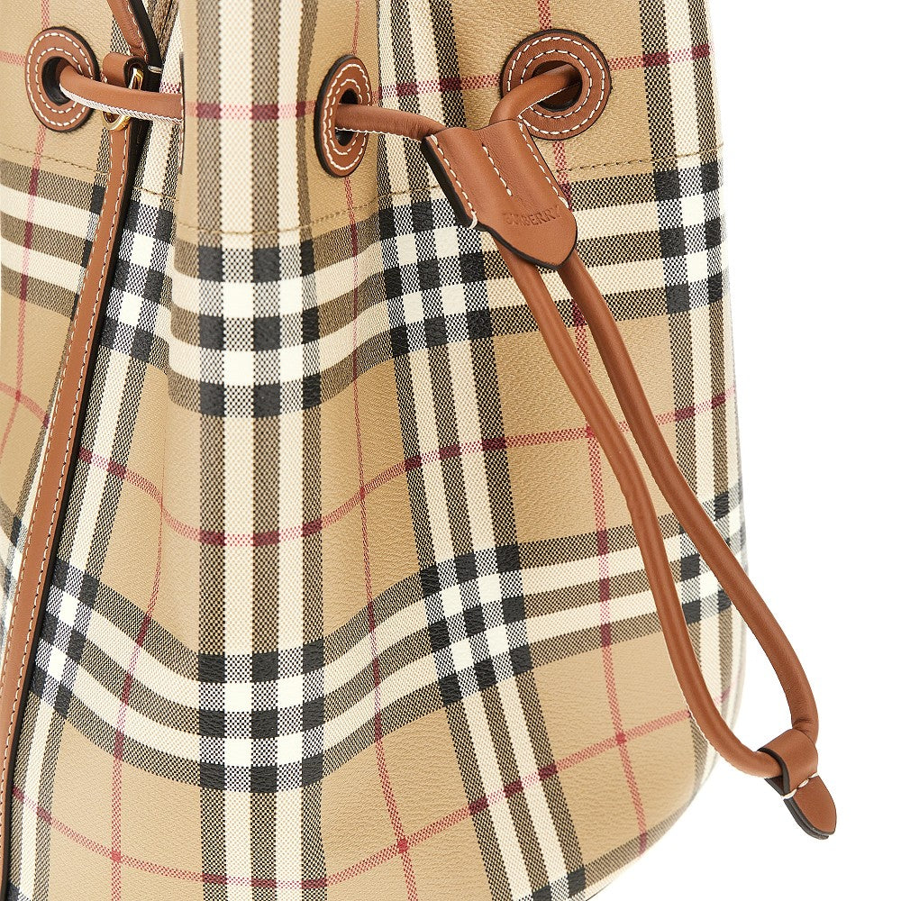 small bucket bag with check motif