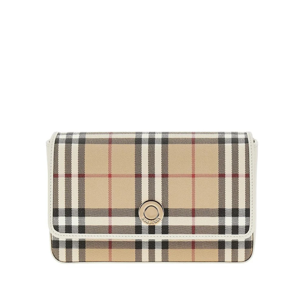 check coated canvas hampshire bag