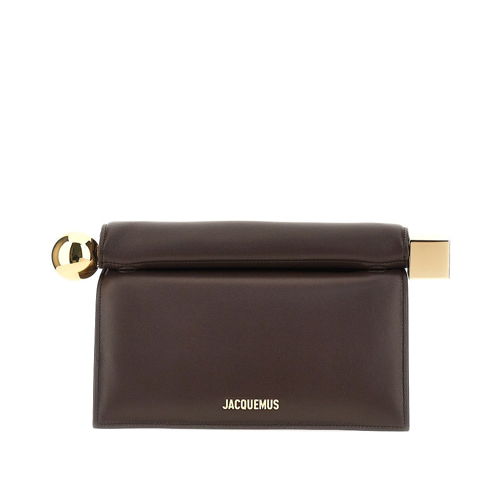 nappa leather rond carré clutch