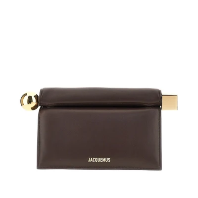 nappa leather rond carré clutch