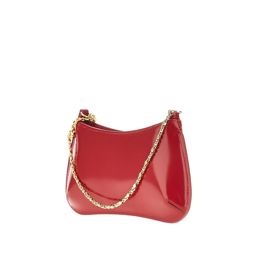 small bisou chaine leather bag