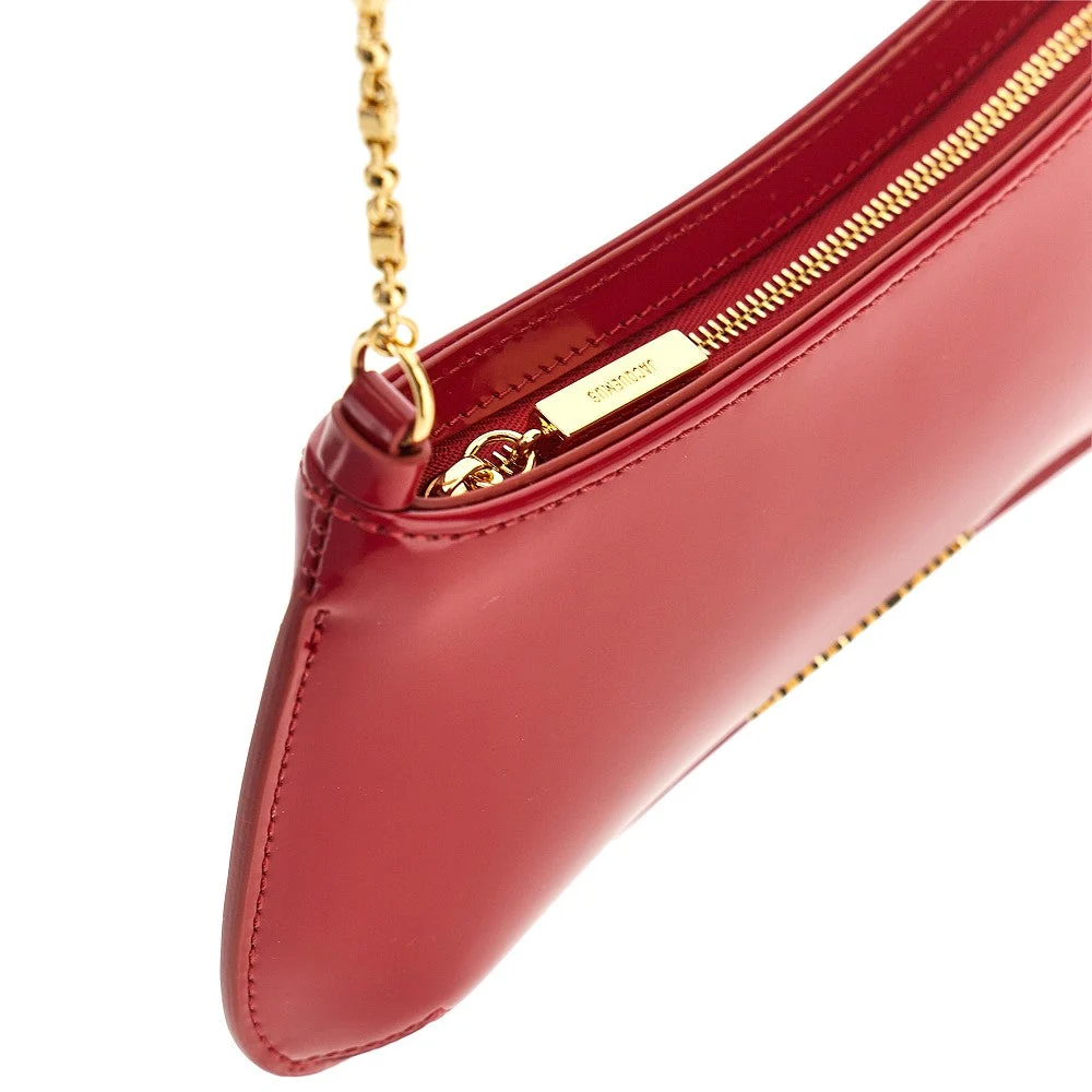 small bisou chaine leather bag