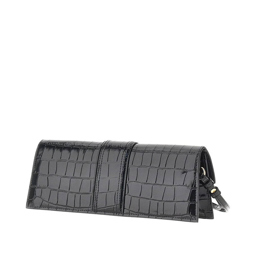 JACQUEMUS OS croco-embossed leather bambino clutch