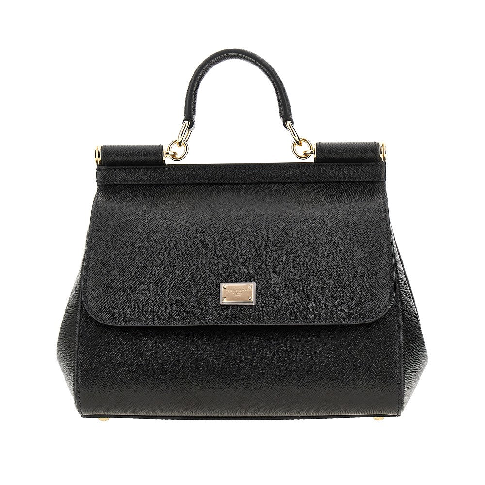 DOLCEamp;GABBANA OS dauphine leather large sicily bag