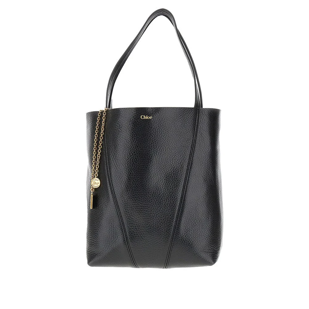 grained leather medium spin bag
