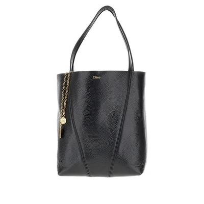 grained leather medium spin bag