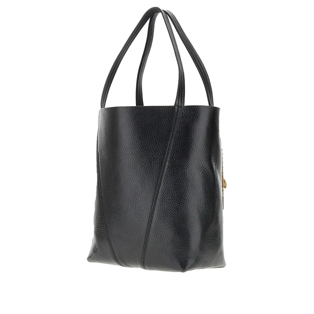 grained leather medium spin bag
