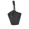 small leather lotus tote bag