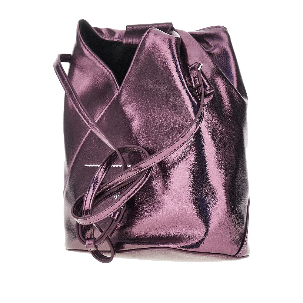 MM6 OS metallized faux leather japanese bag
