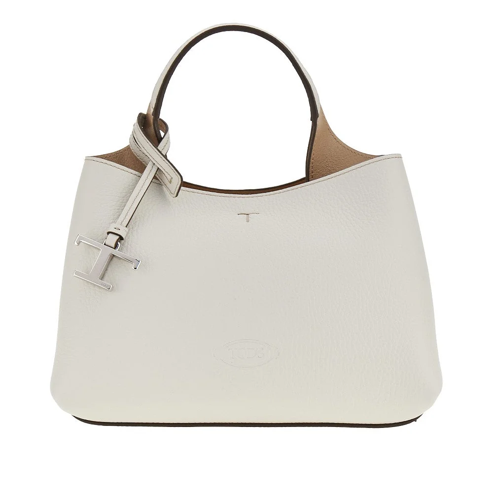 grained leather micro shopping bag