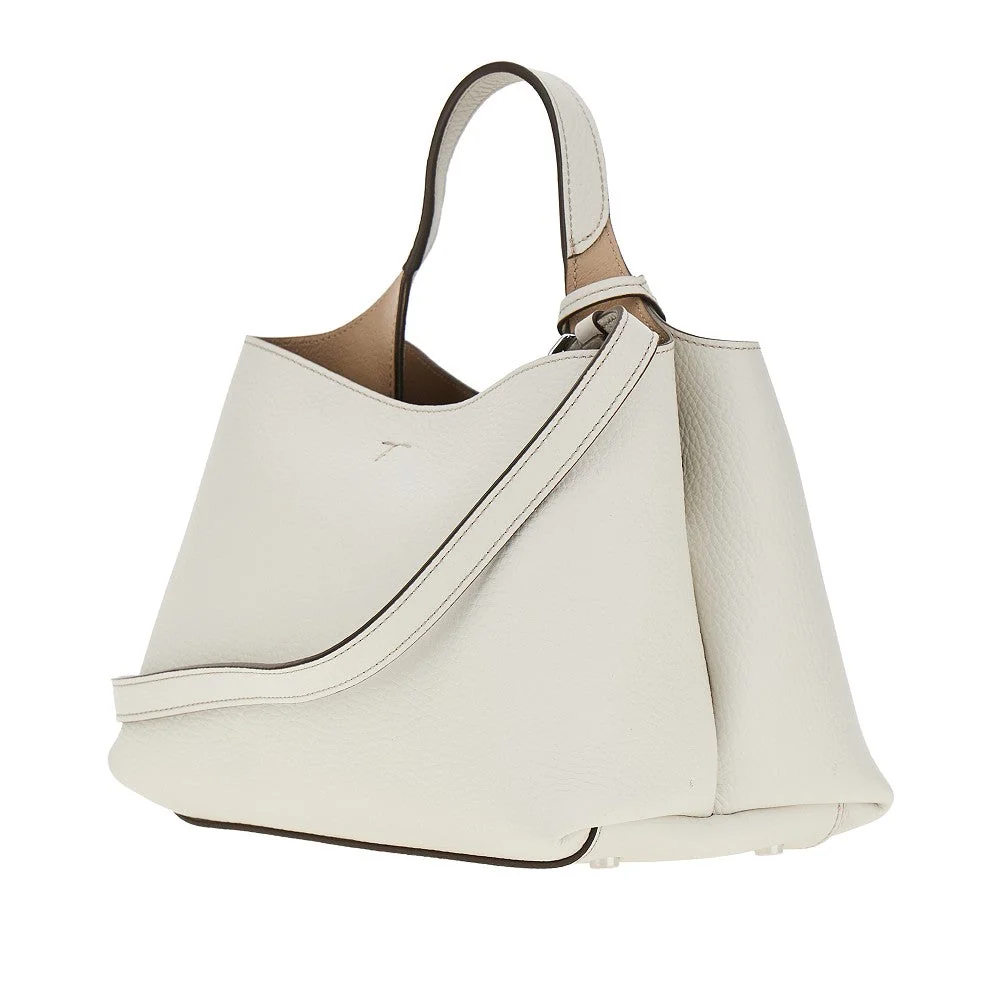 grained leather micro shopping bag