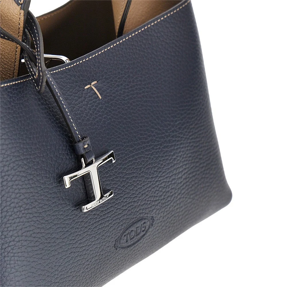 grained leather micro shopping bag