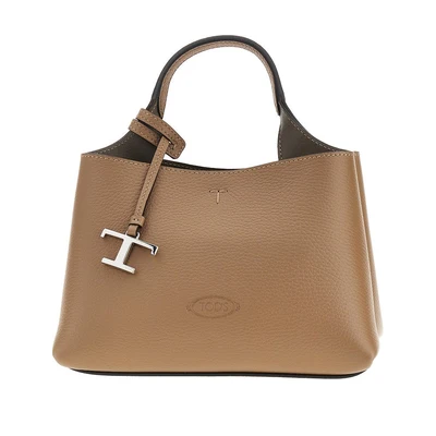 grained leather micro shopping bag