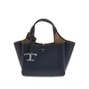 grained leather mini shopping bag