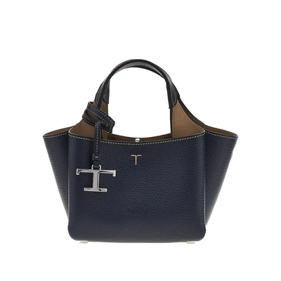 grained leather mini shopping bag