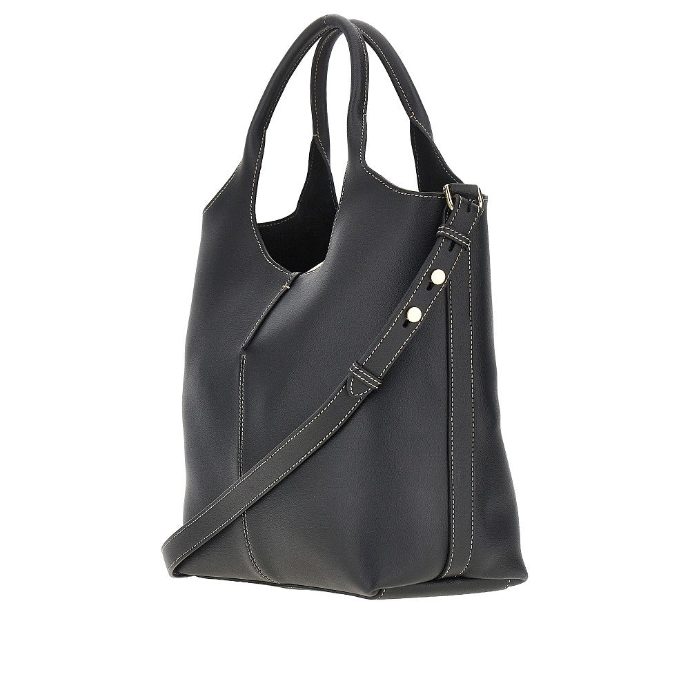 leather small tote shopping bag