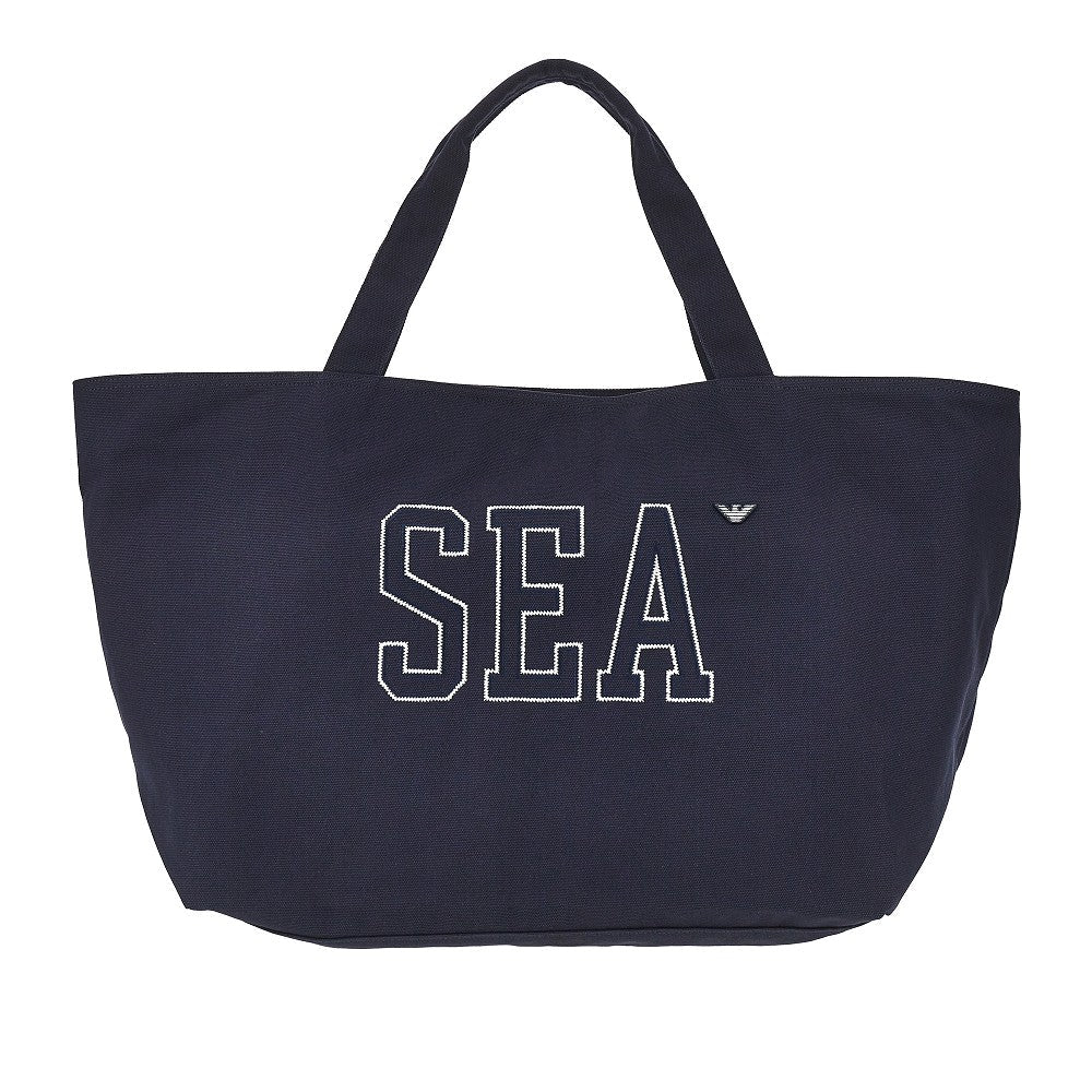 EMPORIO ARMANI OS canvas beachwear tote bag