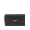 grained leather clutch with chain