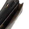 grained leather clutch with chain