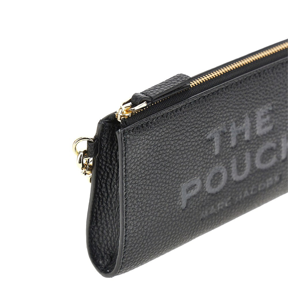grained leather pouch