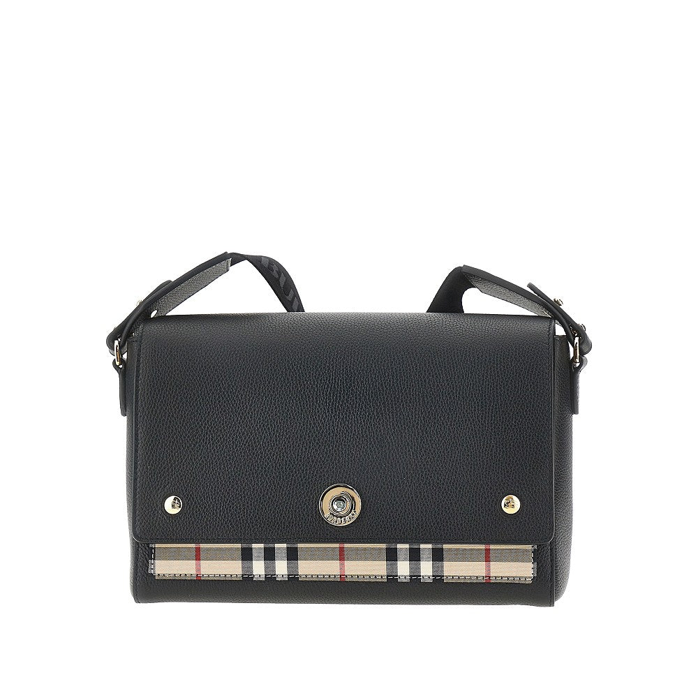 note leather shoulder bag