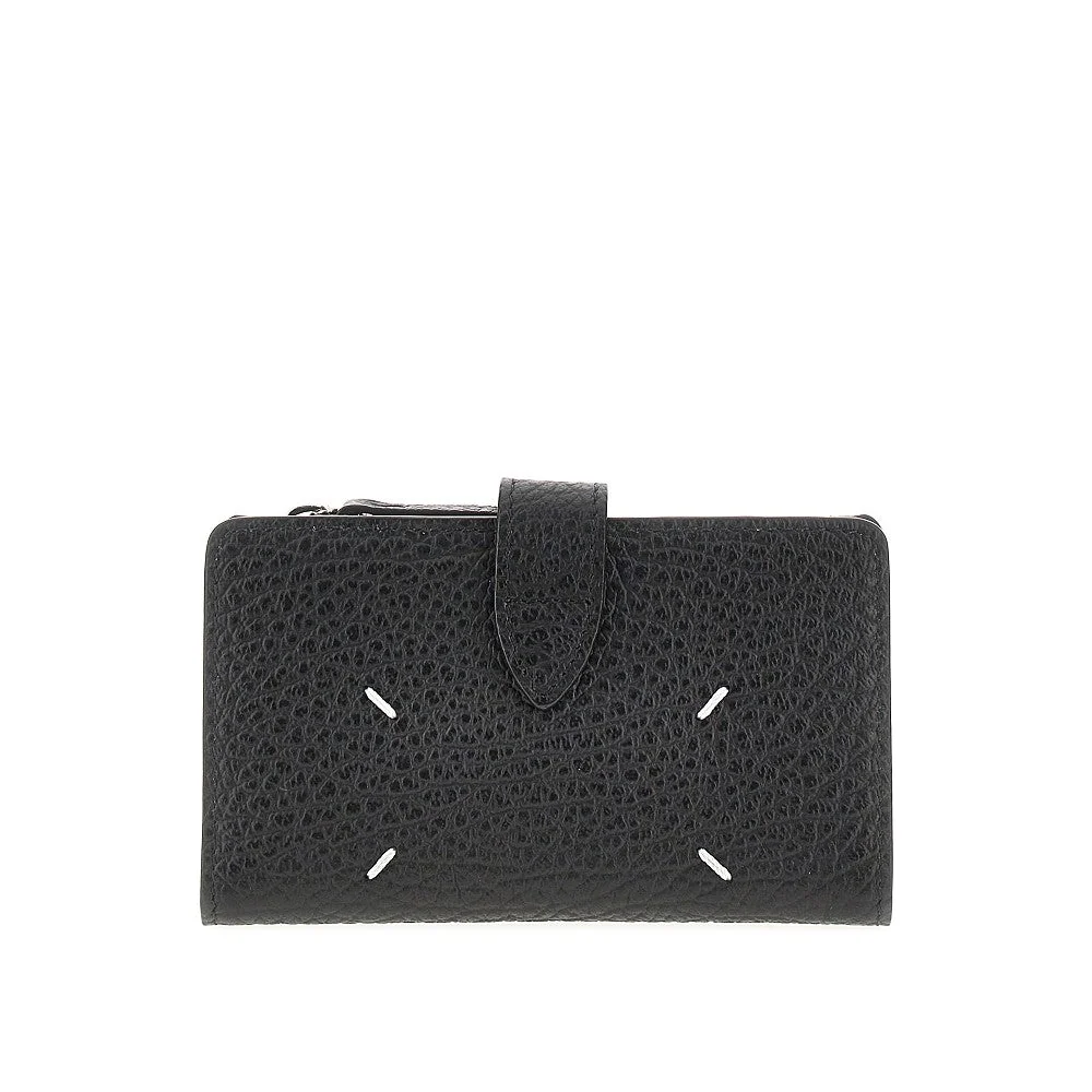 grain leather bi-fold cardholder